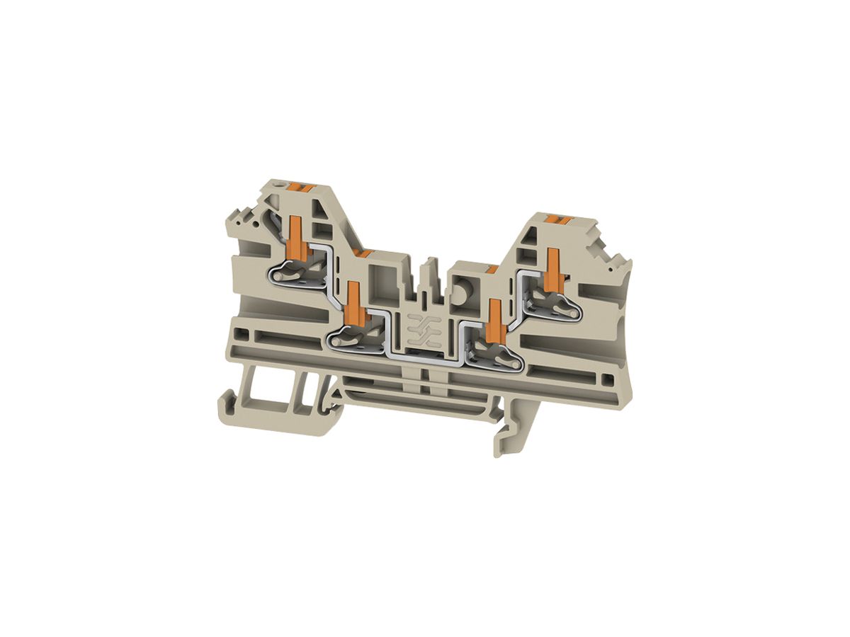 Durchgangs-Reihenklemme Weidmüller AL4C PUSH IN 2.5mm² 24A 800V TH35 beige