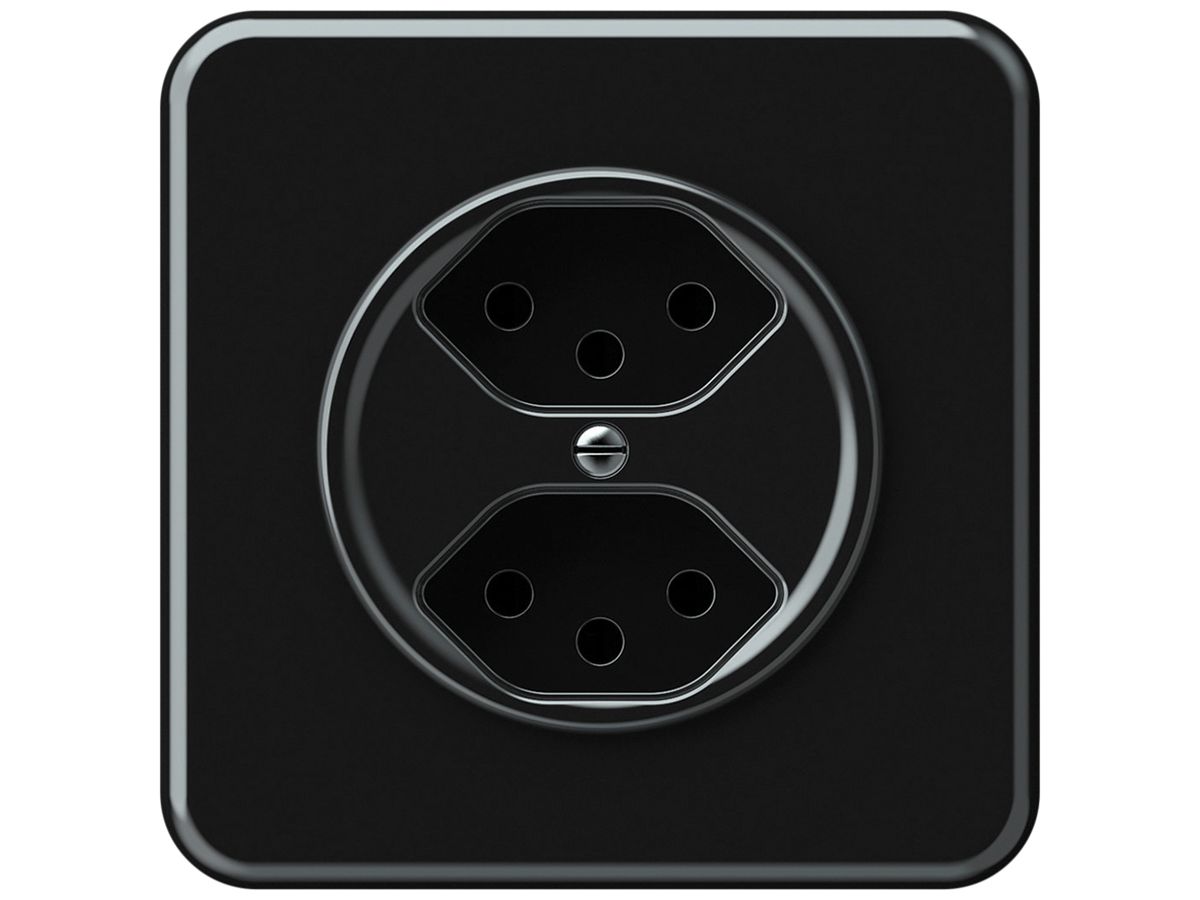 UP-Steckdose origin 2×Typ 13 10A 230V 92×92mm schwarz