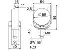 Schnellverleger BET 2056 N-Fuss Kunststoff 52…58mm 1×Kabel Stahl tfZn