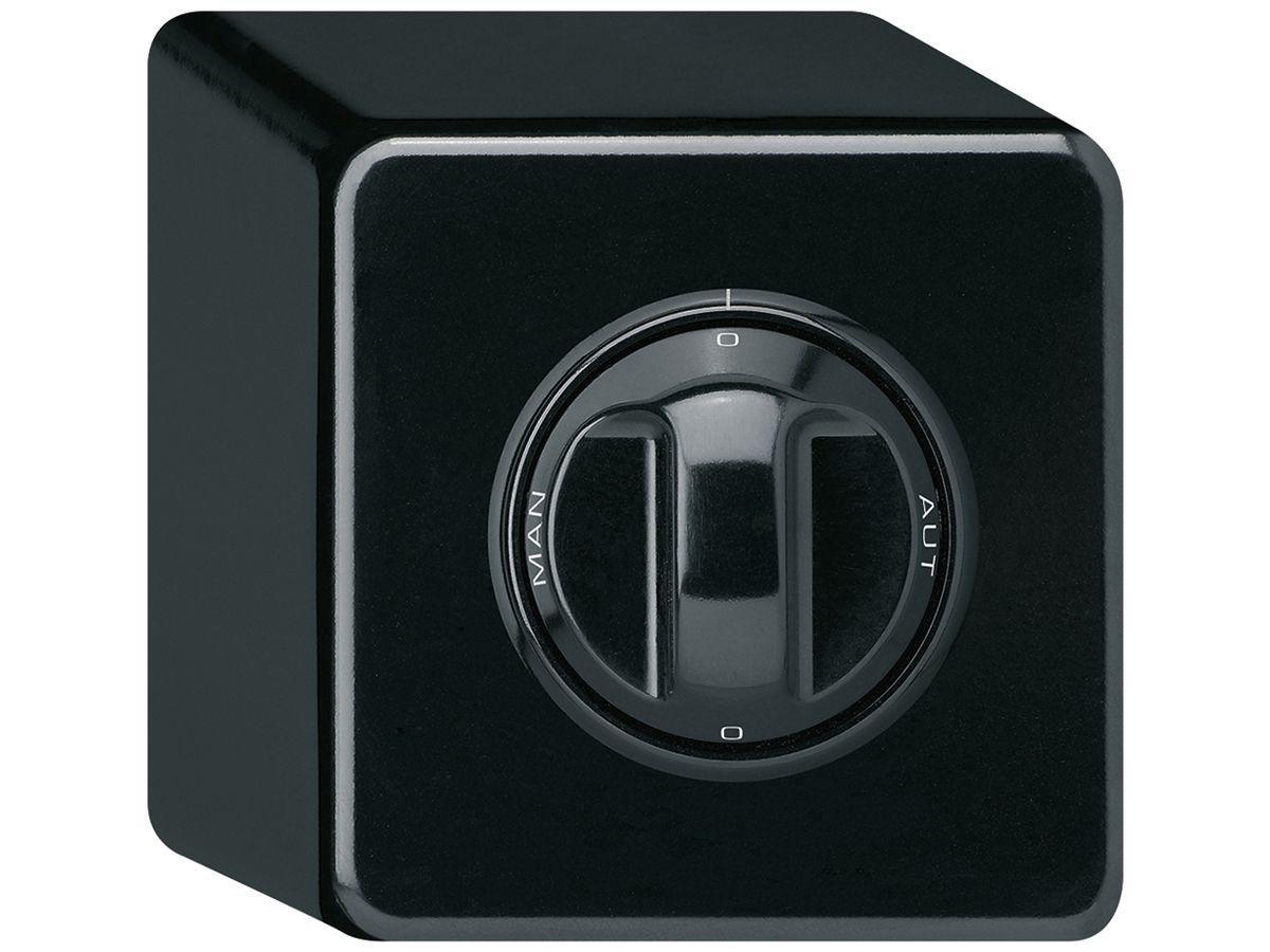 AP-Drehschalter basico 2/1L schwarz 0-A-0-M mit Drehgriff