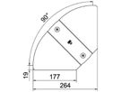 Deckel BET RBD W zu Bogen verstellbar 200mm Edelstahl A4 blank