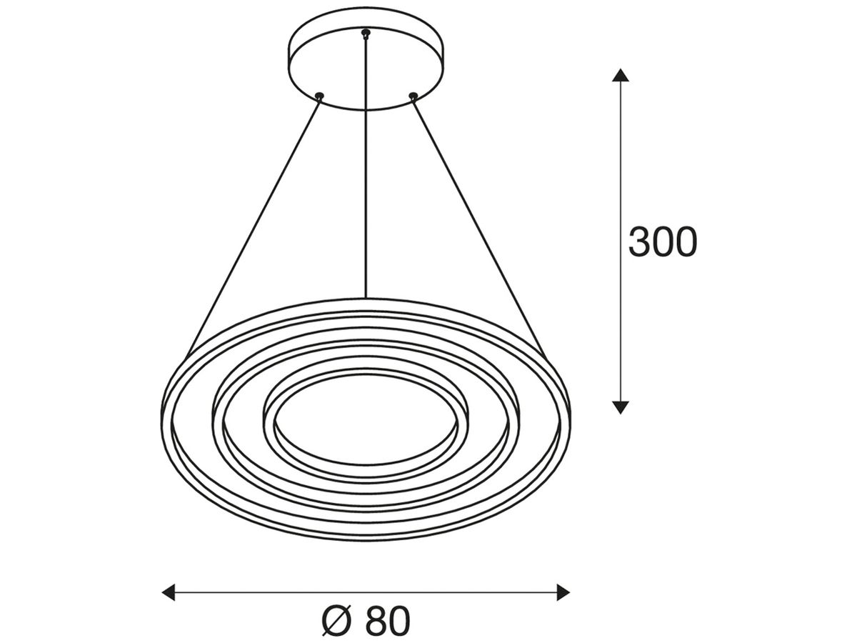 LED-Pendelleuchte SLV ONE TRIPLE DALI 65W 4200lm 3000/4000K Ø800×30mm schwarz