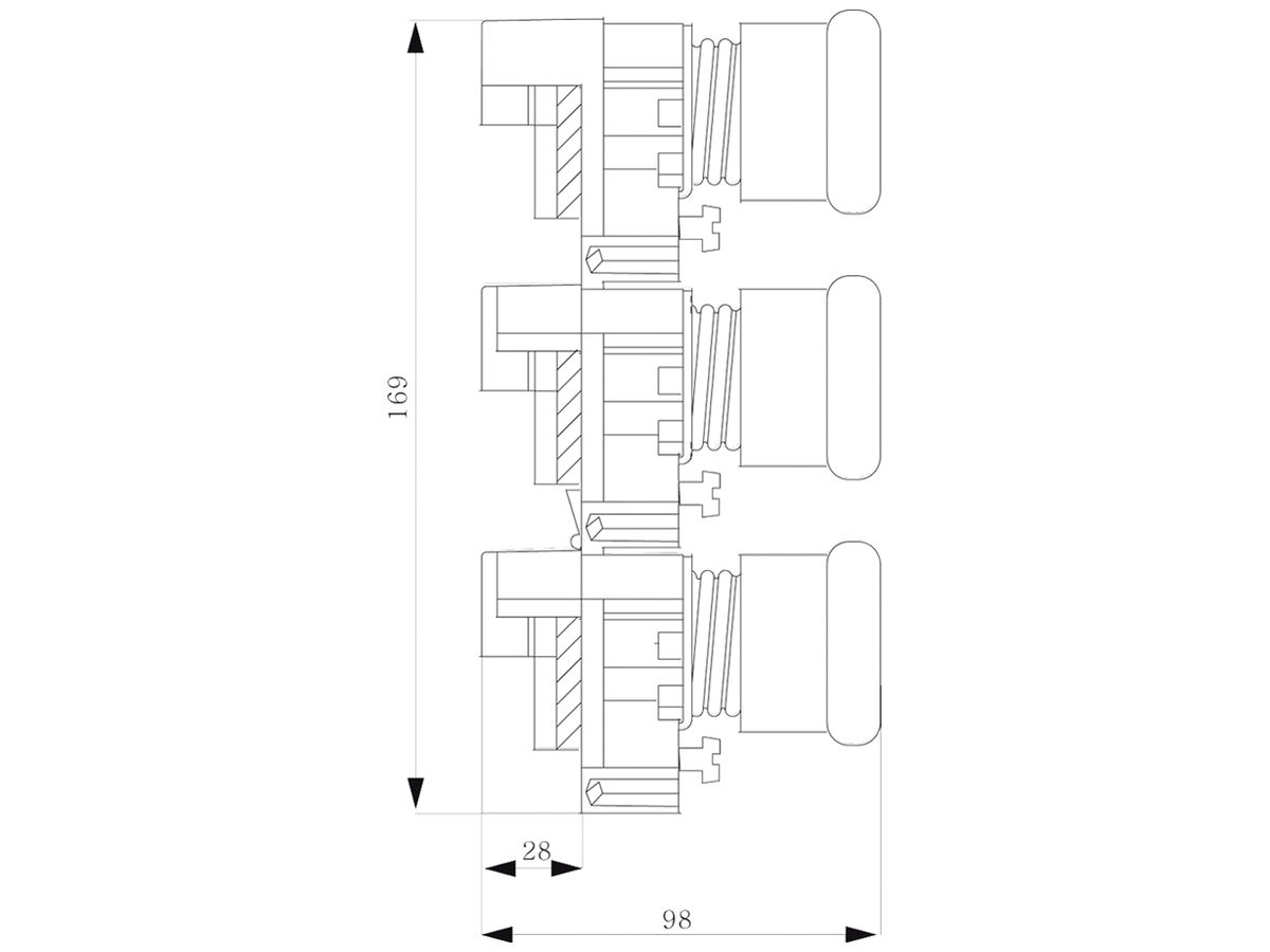 Sicherungselement Siemens SENTRON 5SF6 DII 25A 3P DIN-Schiene