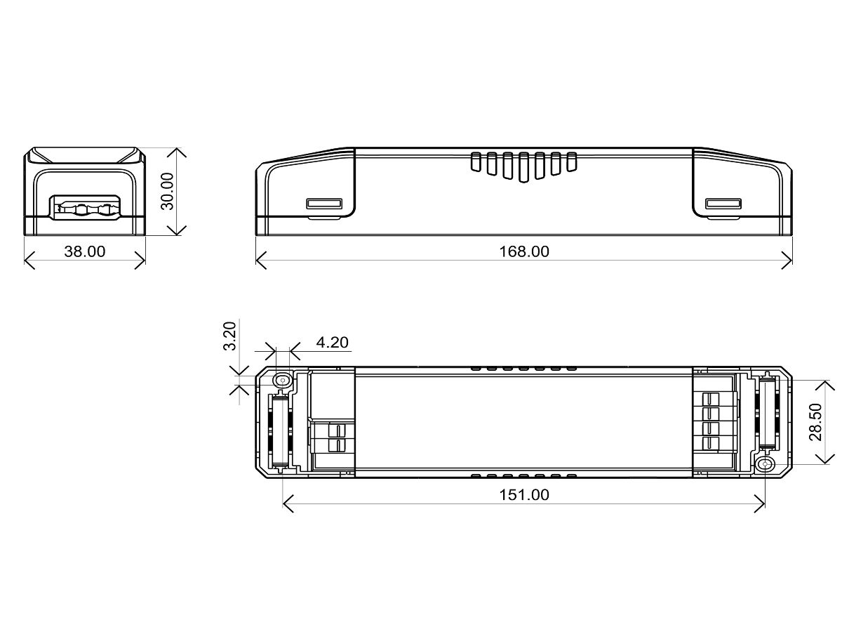 LED-Konverter LS-60-XX LI EXC IP20 - 0...60W 24V/2.5A 168x38x30mm