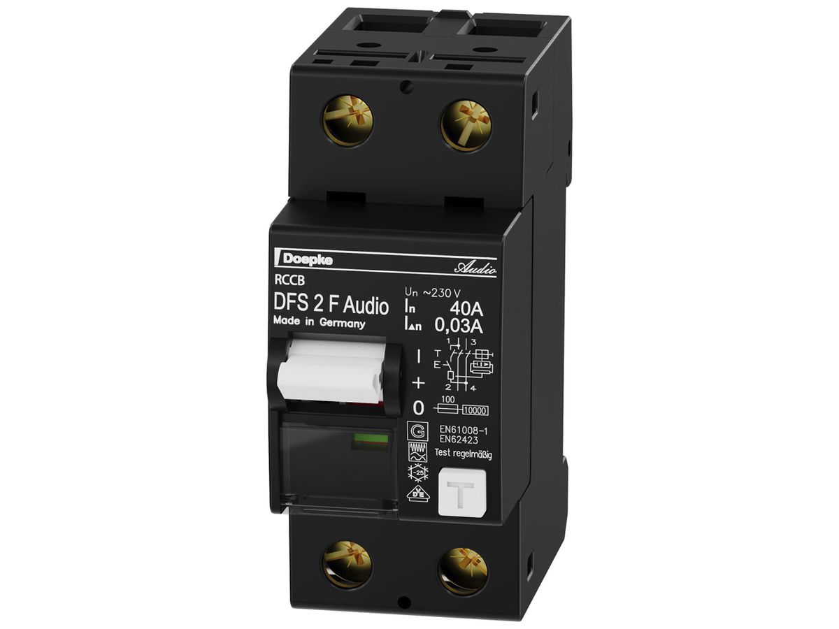 Fehlerstromschutzschalter Doepke 40A 30mA Audio RCCB, Typ F, N links