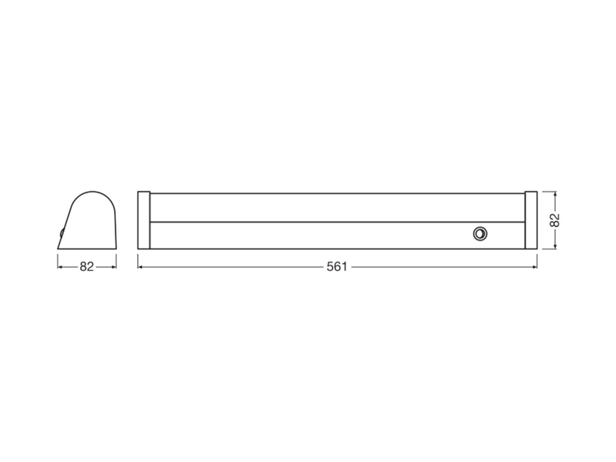 LED-Wandleuchte LEDVANCE LINEAR MR SWITCH 11W 1430lm 830/840 IP44 561×82mm weiss