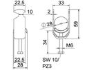 Schnellverleger BET 2056 H-Fuss Metall 22…28mm 2×Kabel Stahl tfZn