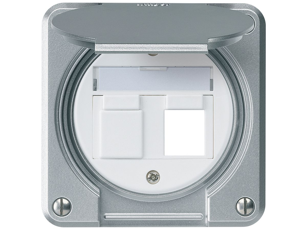 UP-Montageset robusto IP55 flach aluminium für 2×Keystone