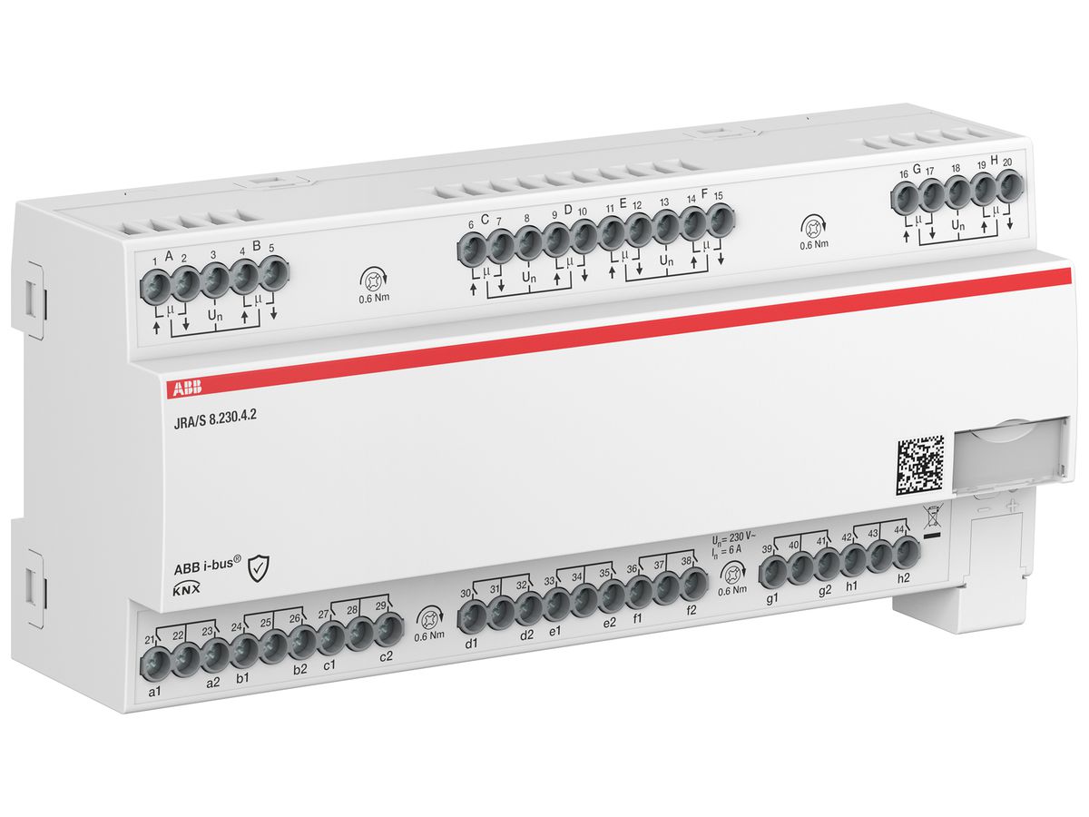 REG-Jalousieaktor KNX ABB JRA/S8.230.4.2 8-fach 6A/230VAC LZ-Messung Eingang
