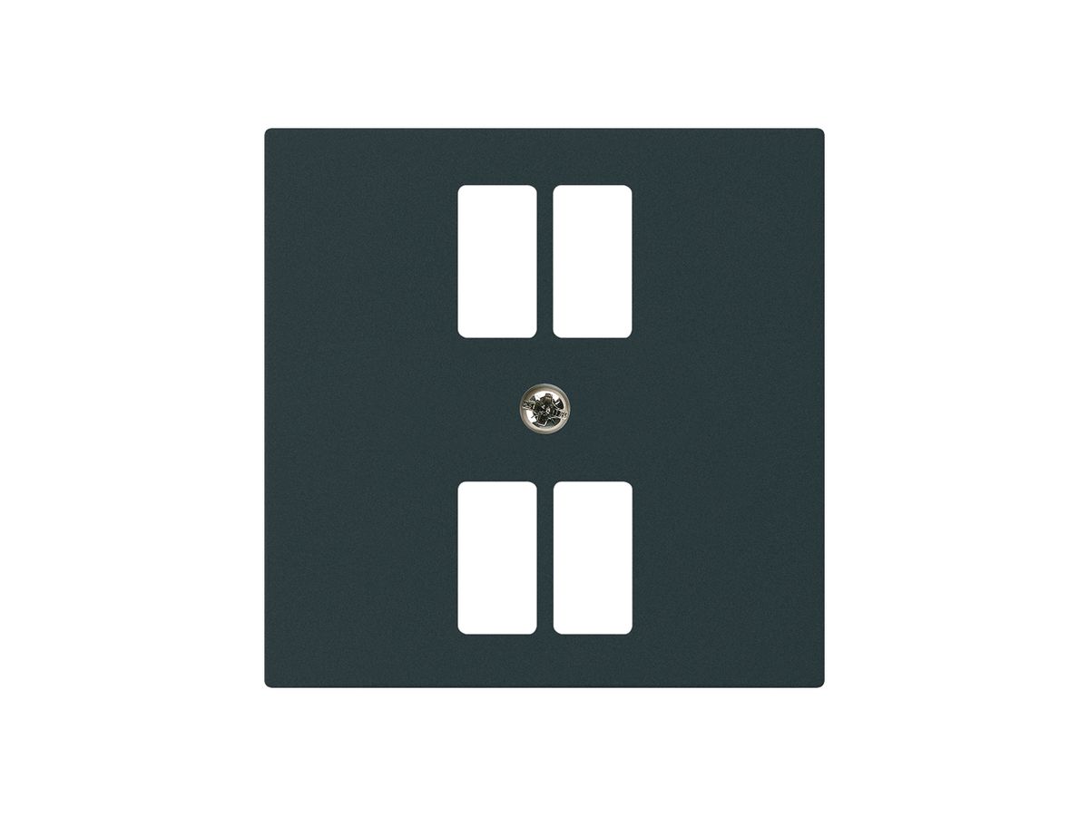 Frontplatte kallysto f.Steckdose 4×USB schwarz