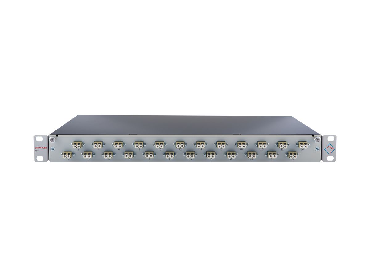 Patchpanel LWL 19" Breakoutbox 1HE 24×LCD/PC beige, MM OM2