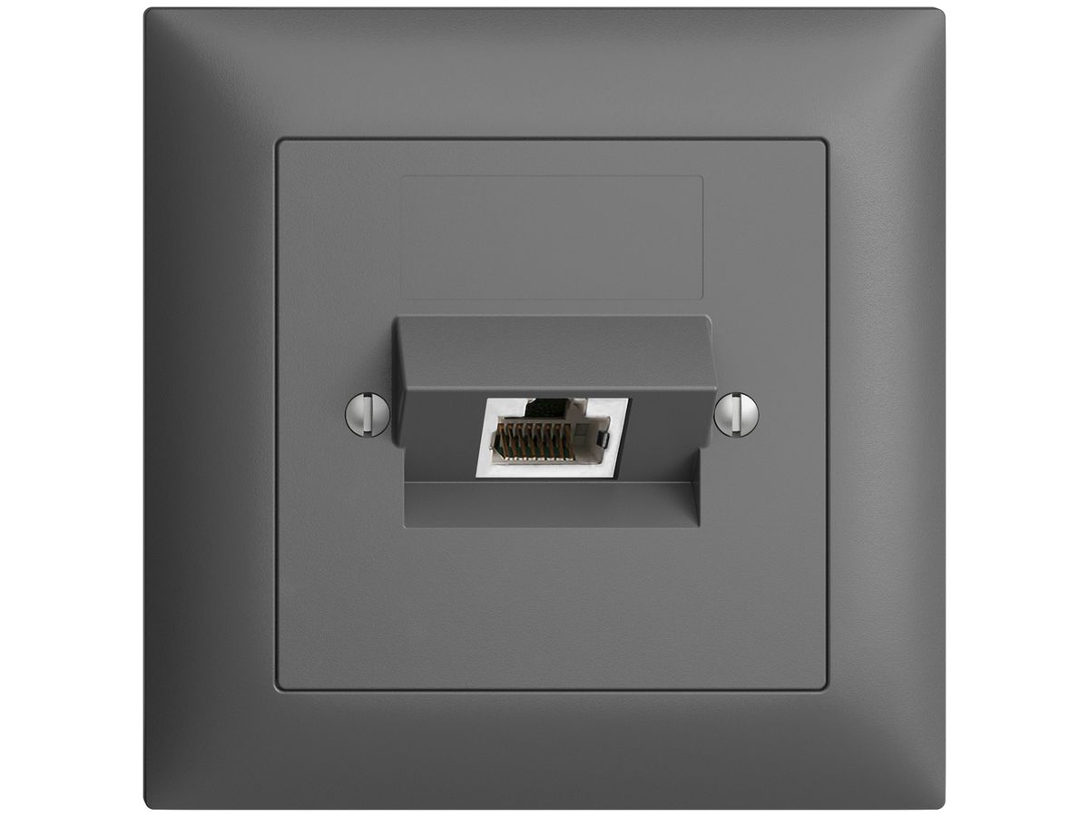UP-Dose 1×RJ45/s 4P ITplus EDIZIOdue dunkelgrau