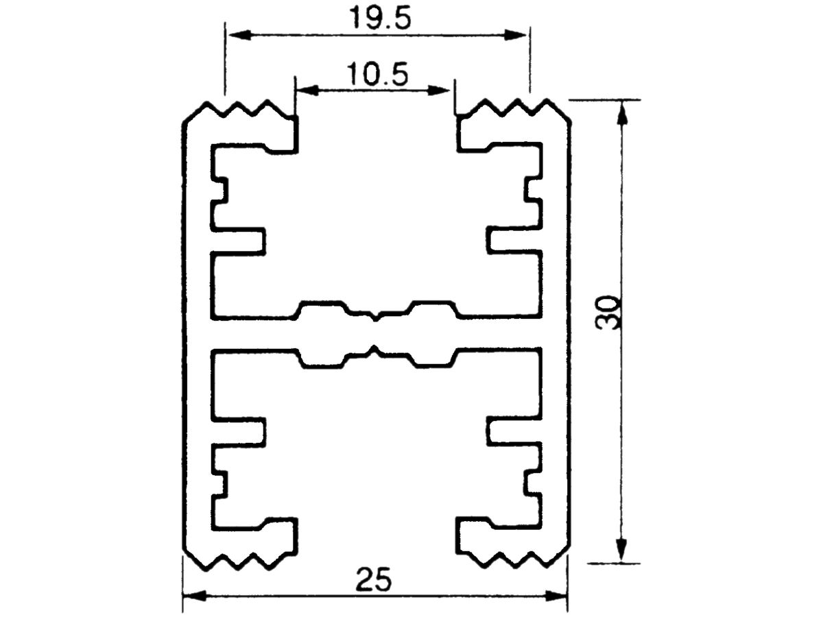 Befestigungsschiene Almatec 25×30mm L=3m gezahnt