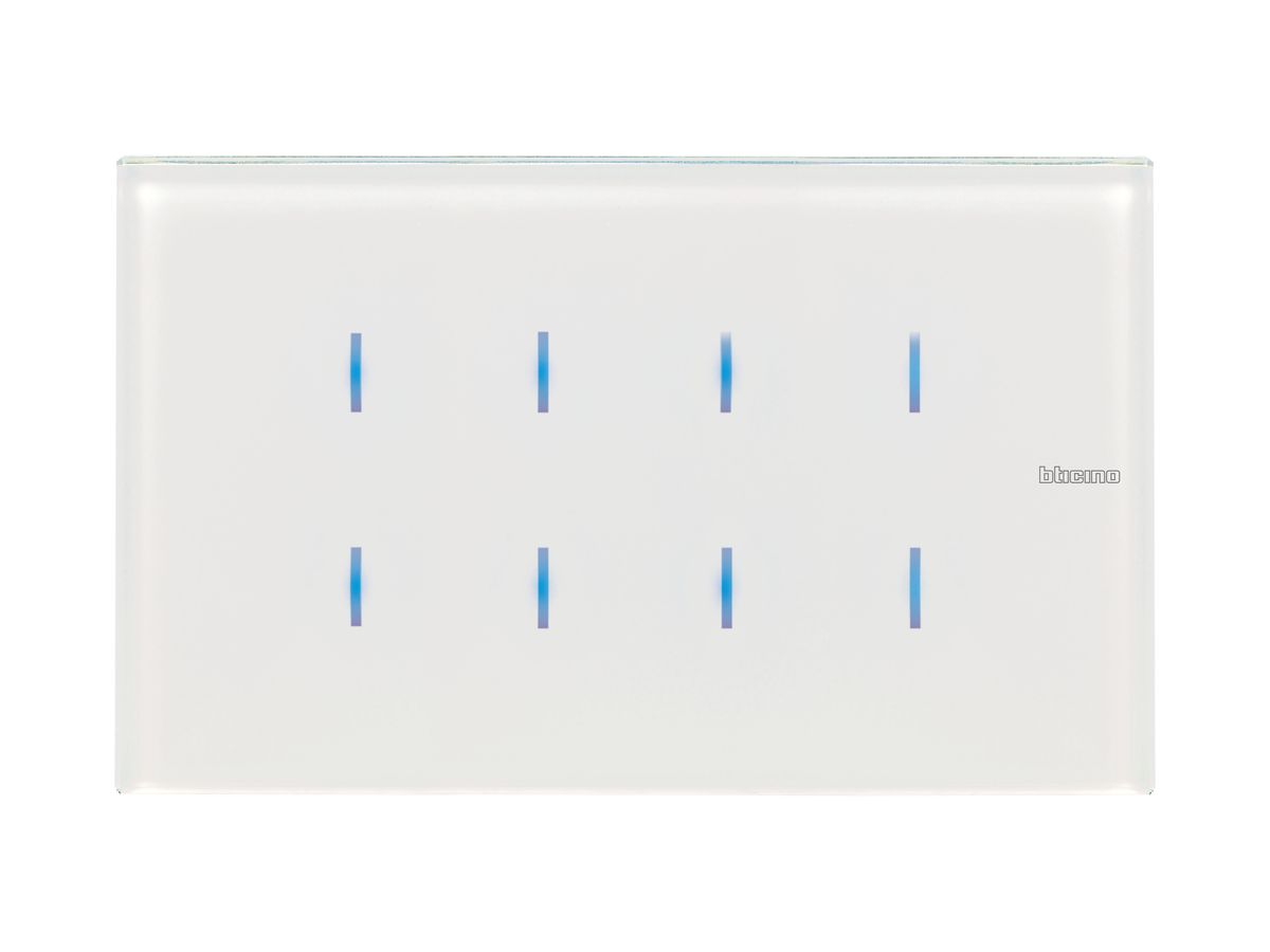 UP-Tastsensoren Bticino 8-fach Glas weiss, MyHOME Axolute