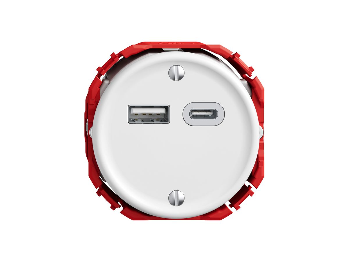 USB-Ladesteckdose STANDARDdue SNAPFIX® 230V AC 18W 1×USB TypA 1×USB TypC ws