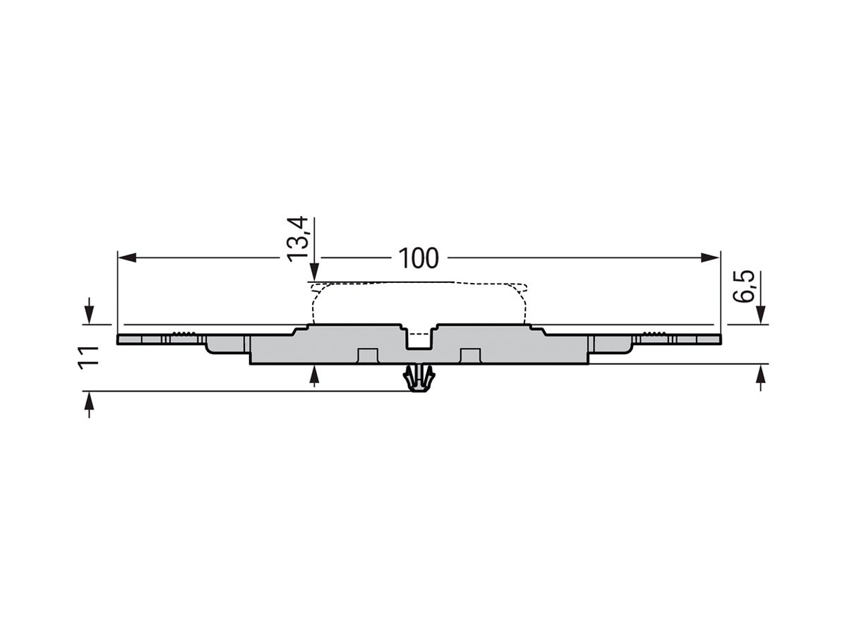 Befestigungsadapter WAGO mit Zugentlastung 10×4mm² Rastfuss grau