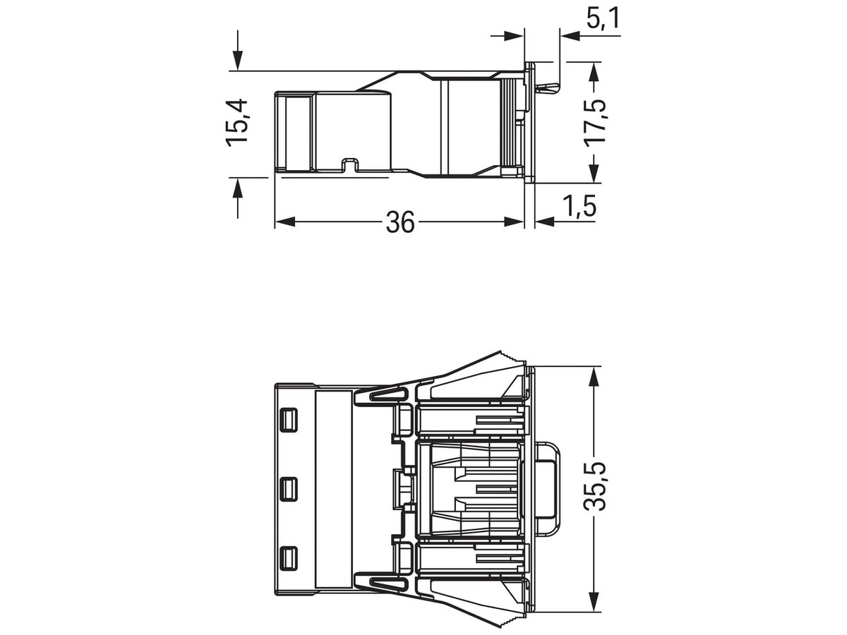 Steckerteil WAGO 3L 2×0.5…4mm² schwarz