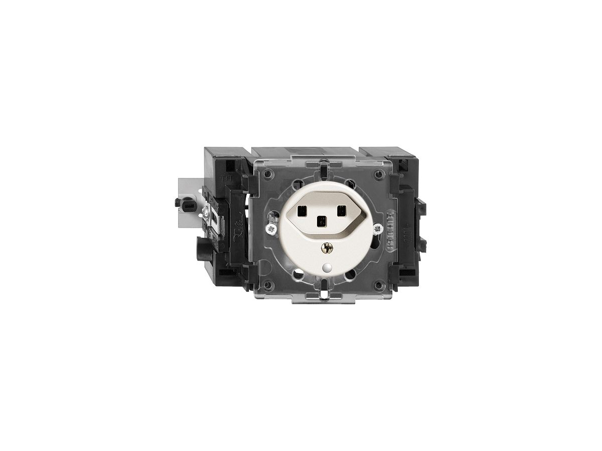 EB-Steckdose FH T23 16A weiss 49…69mm(53mm) mit LED grün