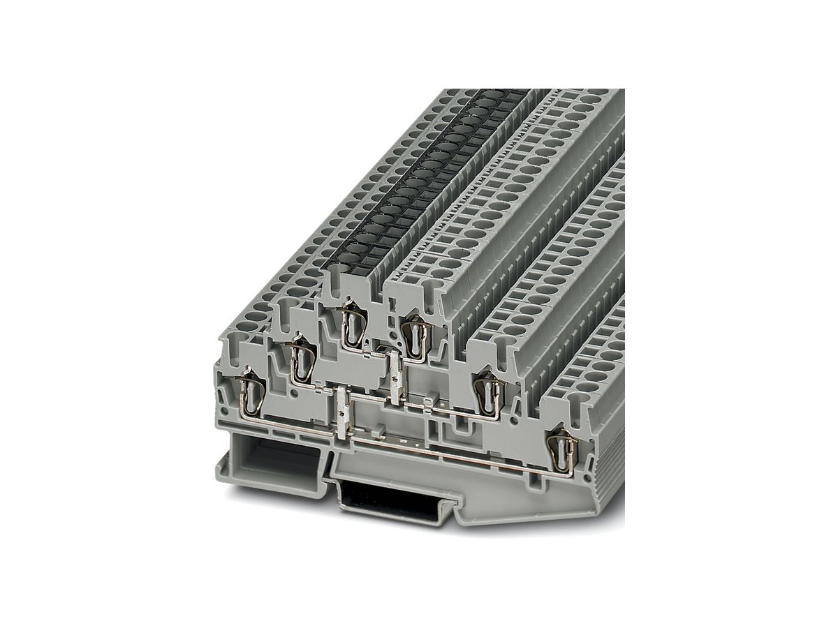 Dreistockklemme 0.08…4mm² Zugfederanschluss grau Potentialverteilung