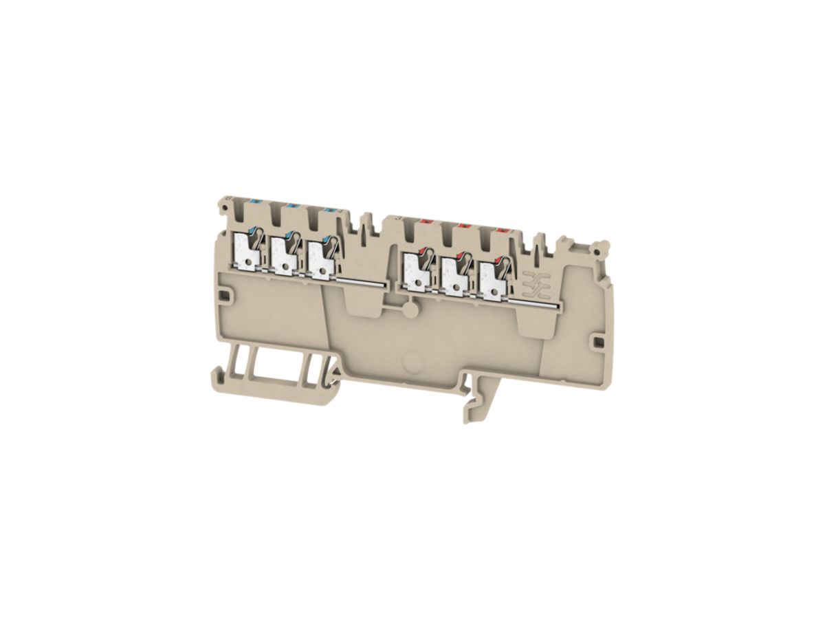 Potentialverteilerklemme Weidmüller AAP13 PUSH IN 1.5mm² 250V 16A TS35 beige