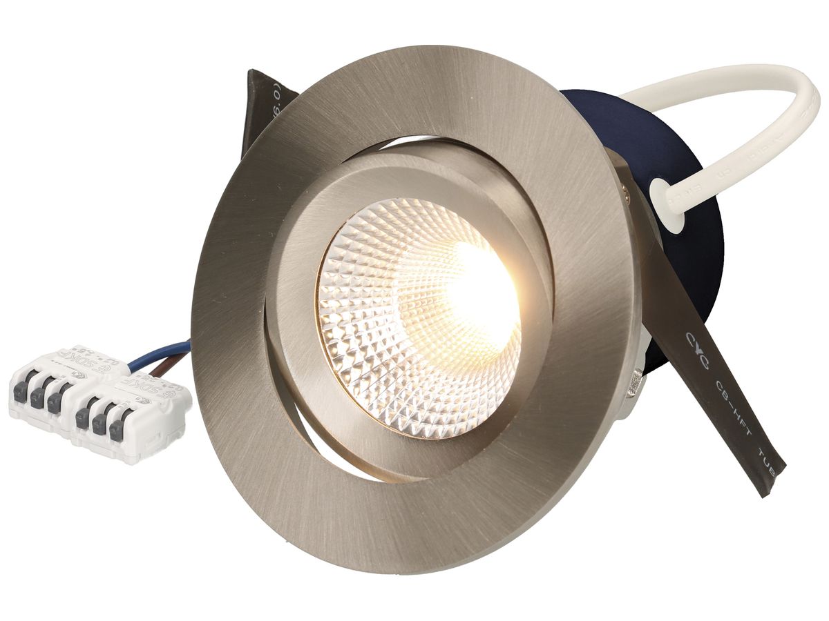 EB-LED-Spot maxLUCE ROUND 230 8W 930lm 4000K IP44 MB DIM Ø95mm Nickel 36°