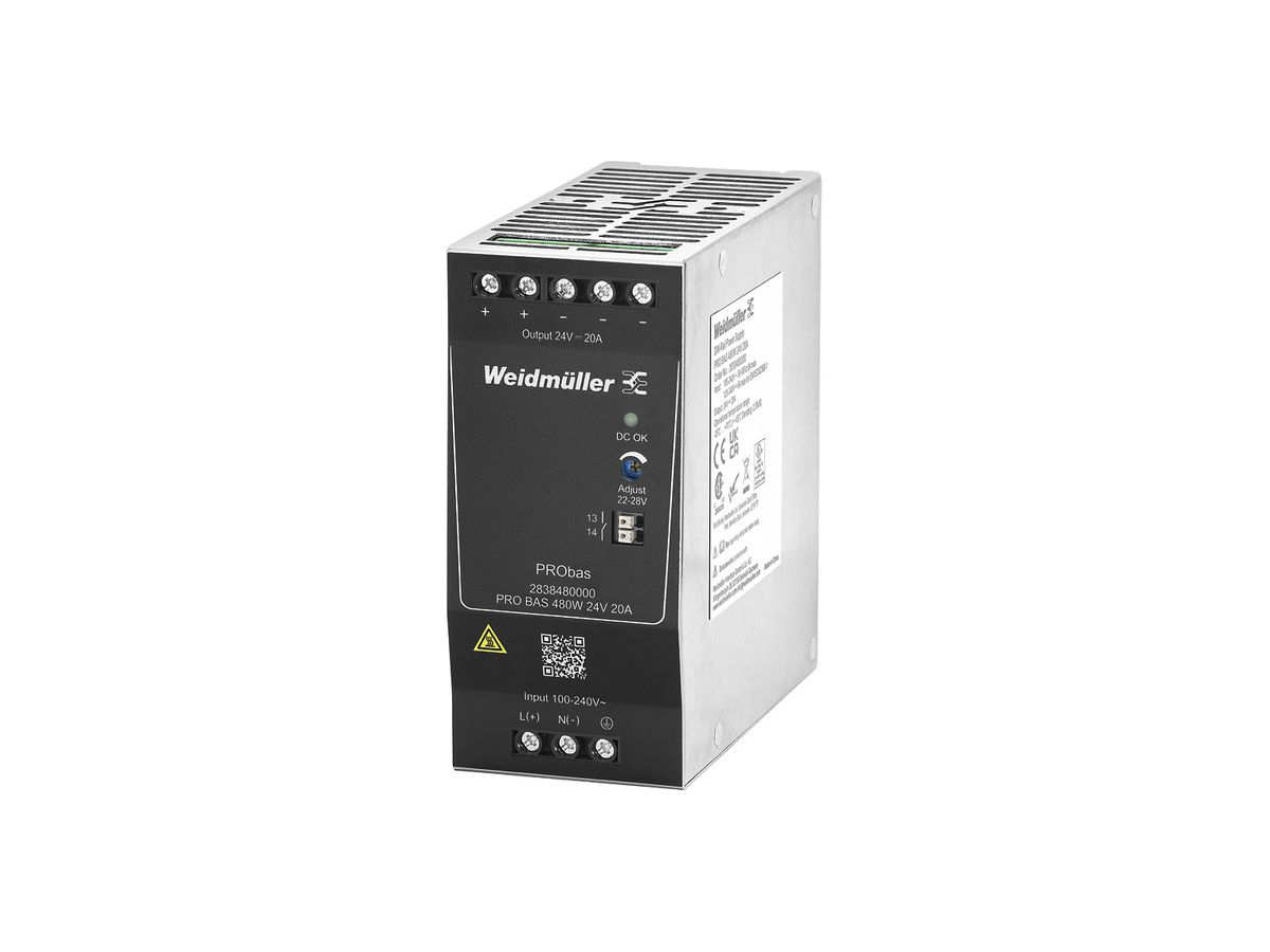 Schaltnetzgerät Weidmüller Connect Power PRO BAS 480W 24V 20A