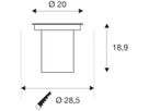 EB-LED-Bodenleuchte SLV DASAR L IP65 19W 1950lm 840 DALI 200×200 Edelstahl