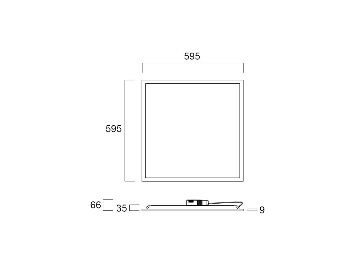 LED-Panelleuchte Sylvania START Panel 38W 4320lm 830…854 DIM 595×595mm weiss