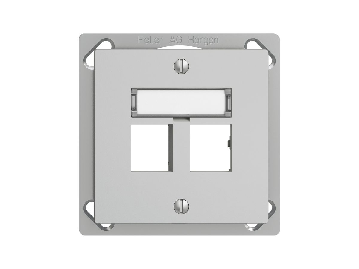 EB-Montageset EDIZIOdue Geradeauslass, für 2×RJ45 freenet, hellgrau