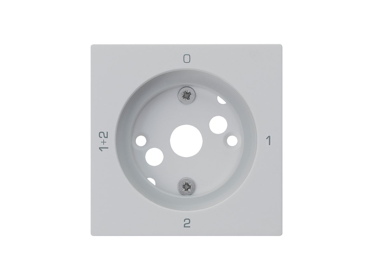 Frontplatte kallysto 0-1-1+2-2 60×60mm für Drehschalter S1 hellgrau