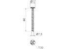 Brandschutzschraubanker Bettermann T30 7.5×80mm Stahl galvanisch verzinkt