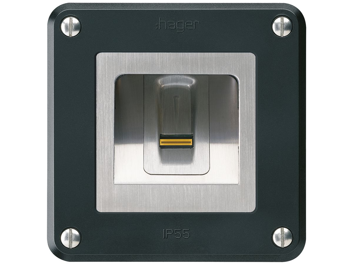 NUP-Fingerscanner Hager ekey-arte robusto C schwarz