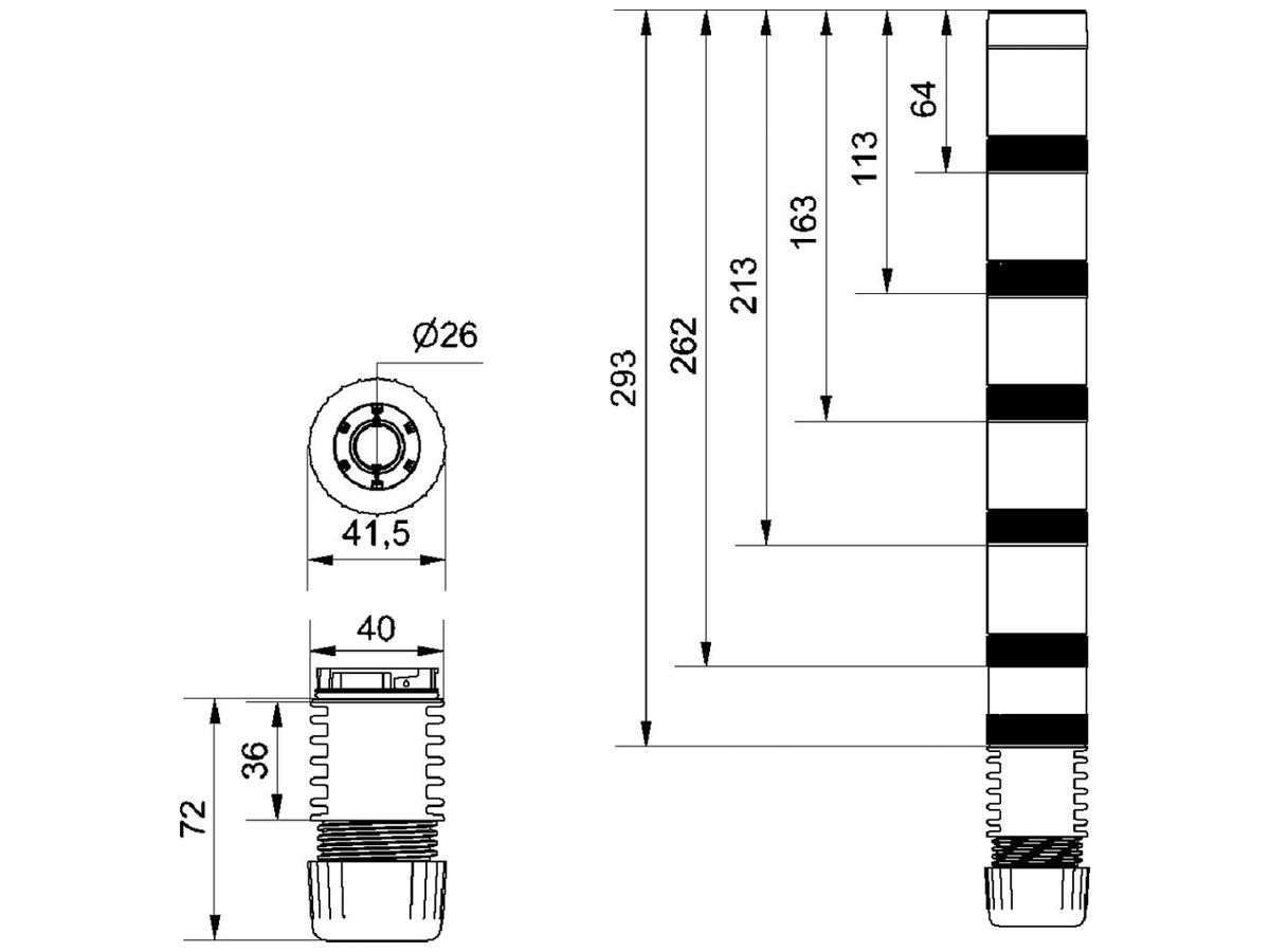 Adapter für Rohrmontage WERMA RM, grau