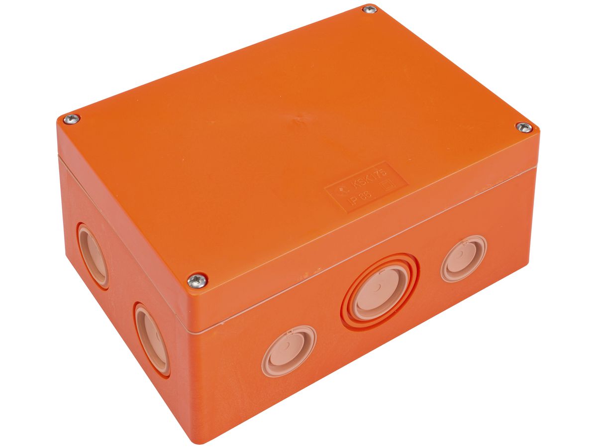 AP-Abzweigdose KSK E60 IP66 176×126×87mm 5×10mm² orange
