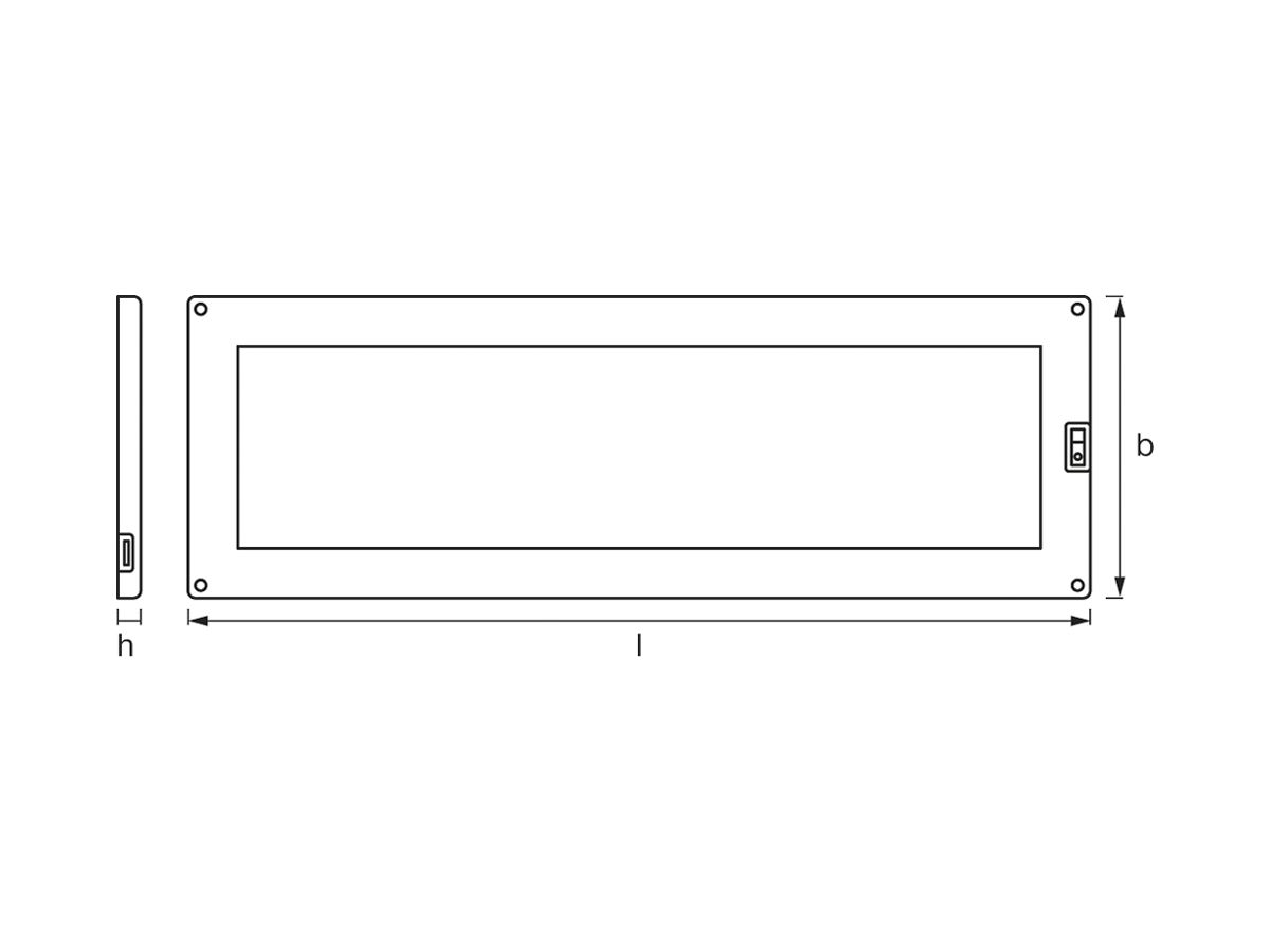 LED-Lichtleiste rechteckig LDV CABINET LED Panel, PIR 300×100mm two light