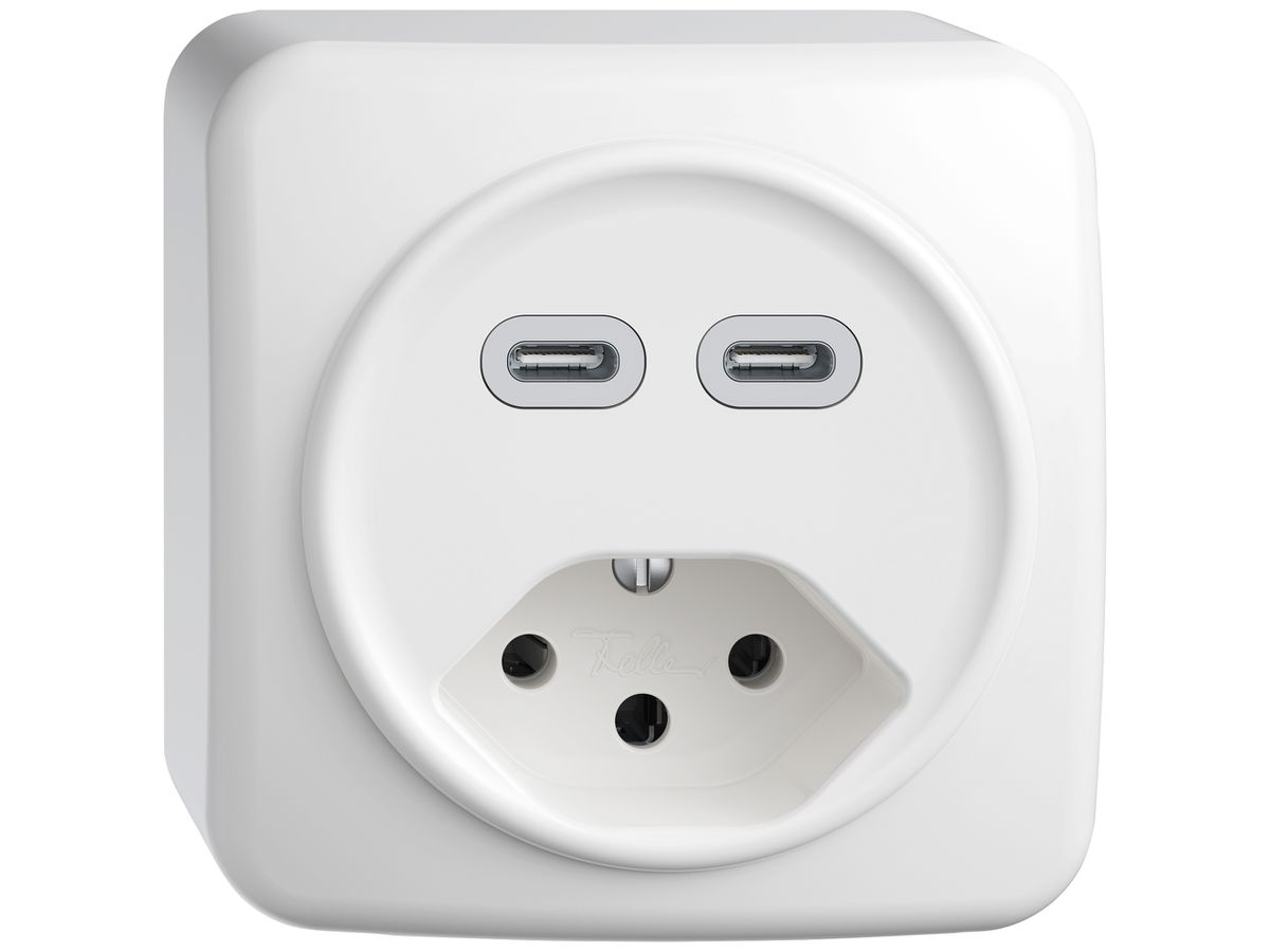 AP-USB-Ladesteckdose STANDARDdue SNAPFIX® USB C+C/T13 3A 230V AC ws