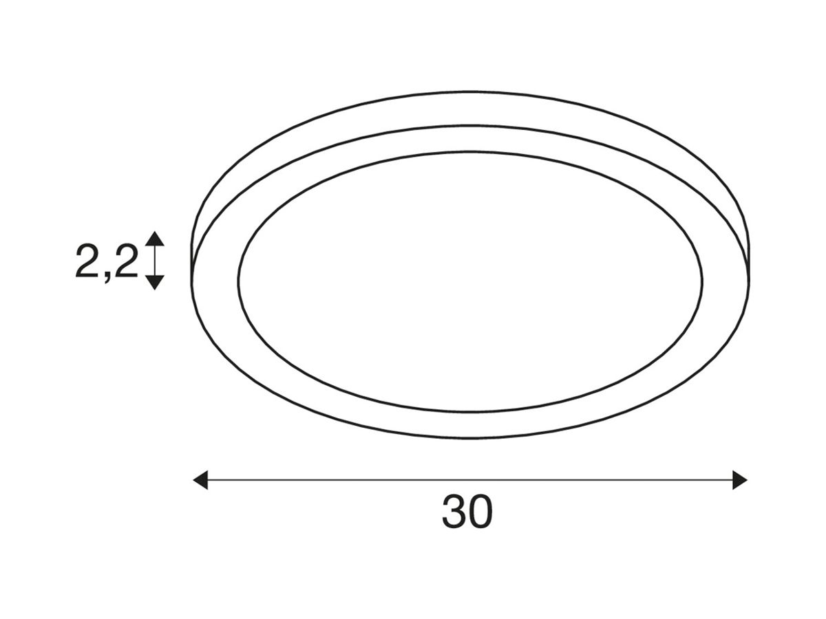 EB-LED-Deckenleuchte SLV VARIO 290 SEN 11W 1500lm 3000…4000K VWB Ø300×22mm weiss