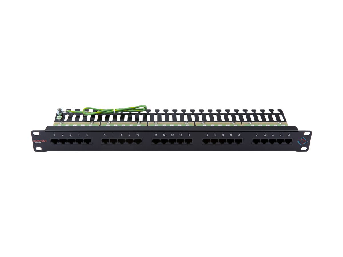 Patchpanel 19" Voice 1HE Kat.3 25×RJ45 4p ungeschirmt, schwarz