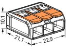 Verbindungsklemme WAGO 221 3×0.5…6mm² Hebel 32A 450V orange transparent