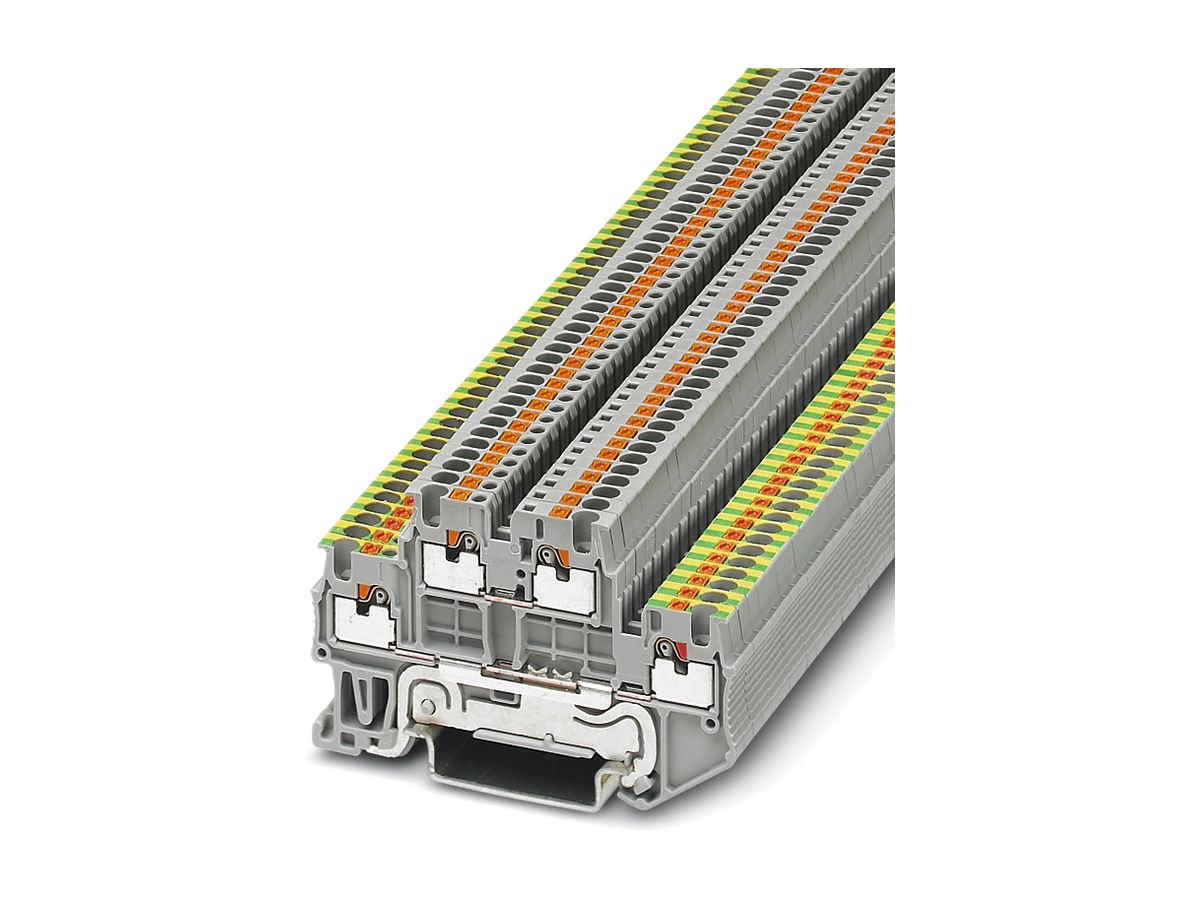 Doppelstockklemme 0.14…1.5mm² grau Push-in-Anschluss PTTB 1.5/S-PE/L