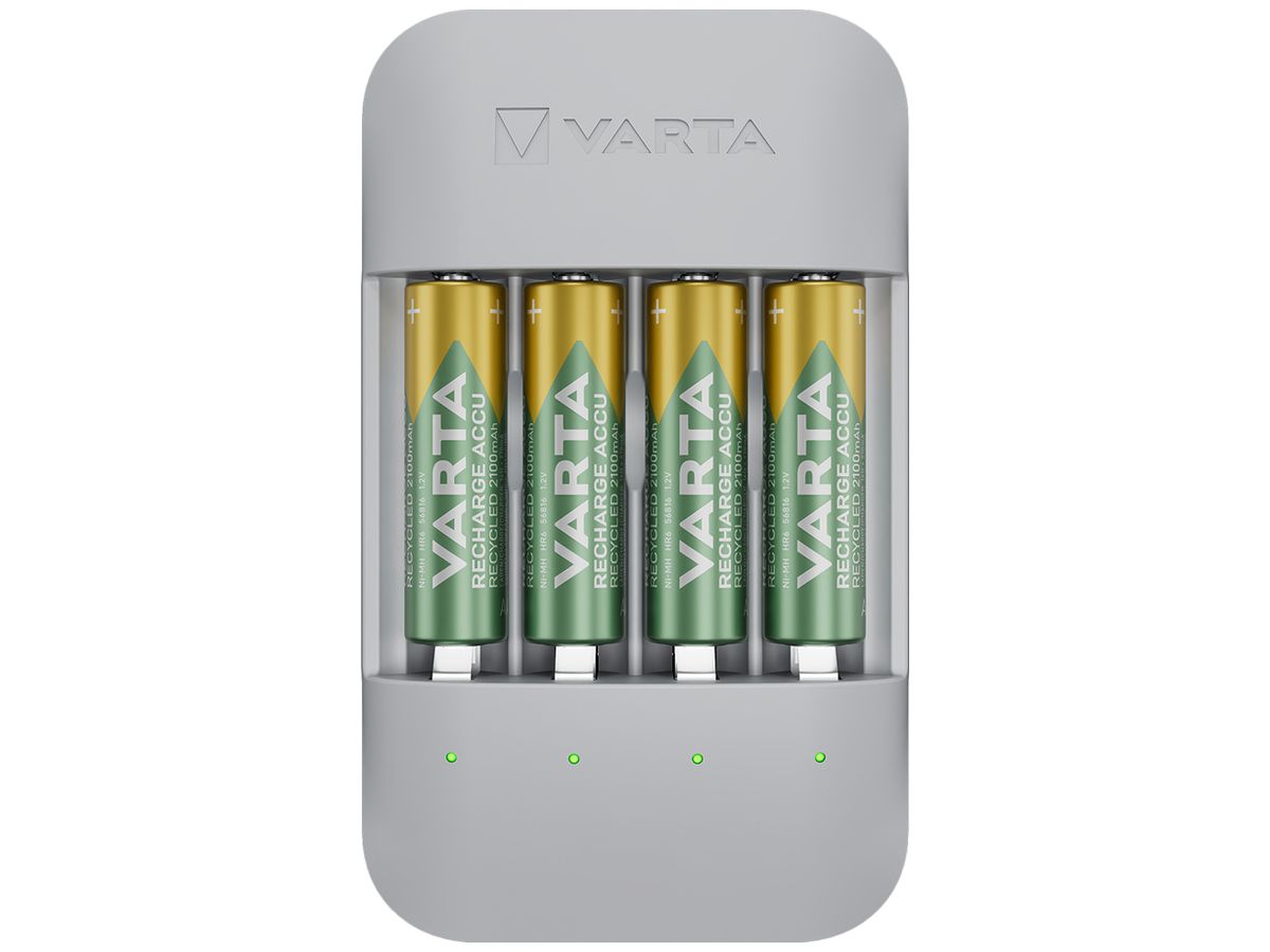 Ladegerät VARTA Eco Pro mit 4×56816 AA 2100mAh Akku wiederverwertet