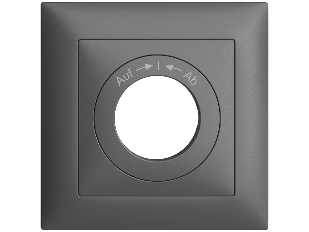 Frontset EDIZIOdue Auf->I<-Ab 88×88mm dunkelgrau für Schlüsselsch.