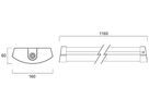LED-Decken-/Wandleuchte Sylvania Deltawing 38W 4600lm 840 IP44 DALI EM 3h 1.2m
