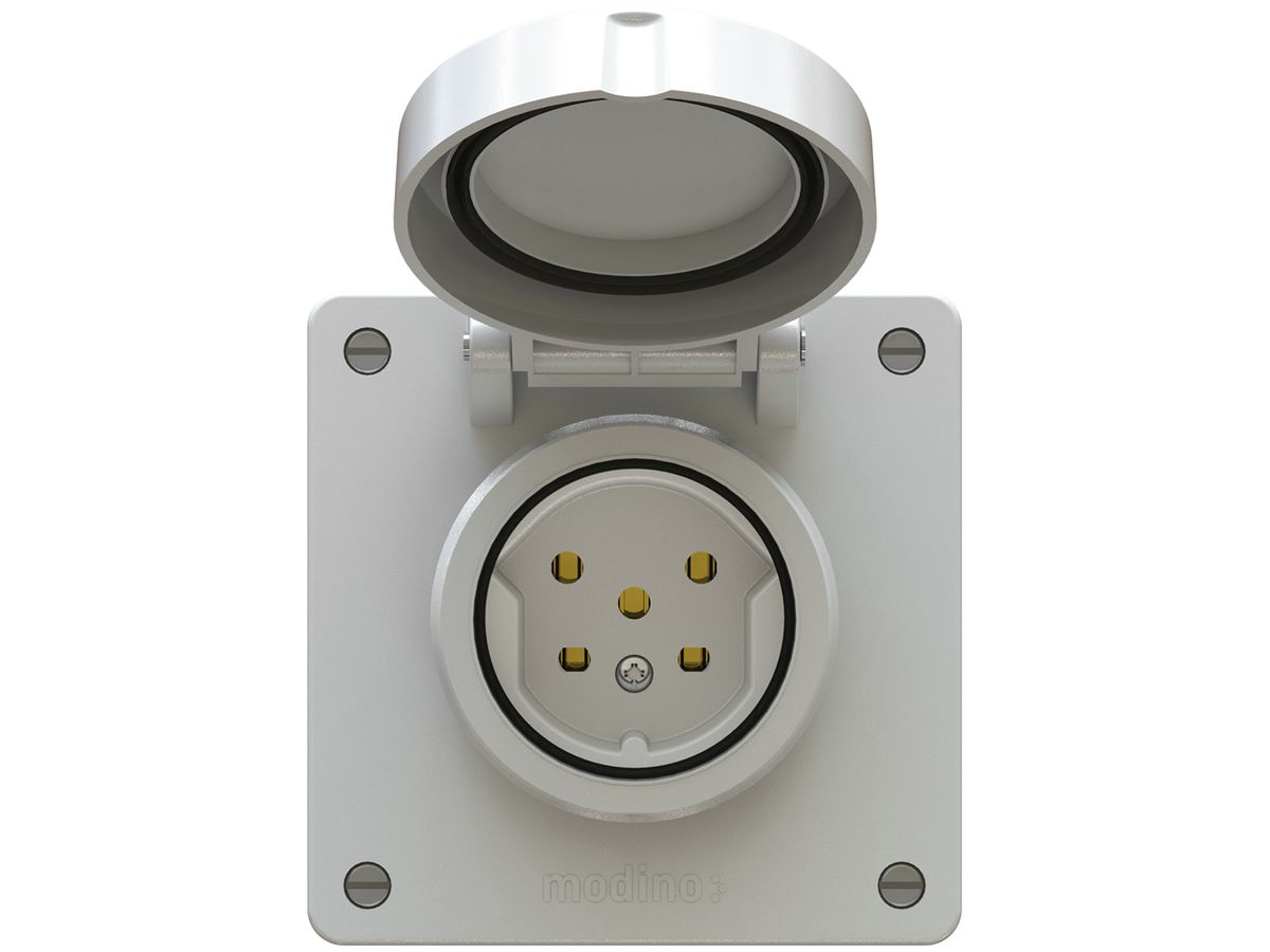 UP-Steckdose modino exo Typ 15 10A 400V 90×90mm grau