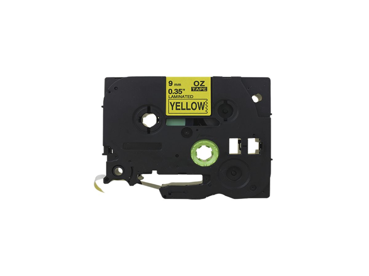 Schriftbandkassette kompatibel zu OZE-621, 9mm×8m, gelb/schwarz
