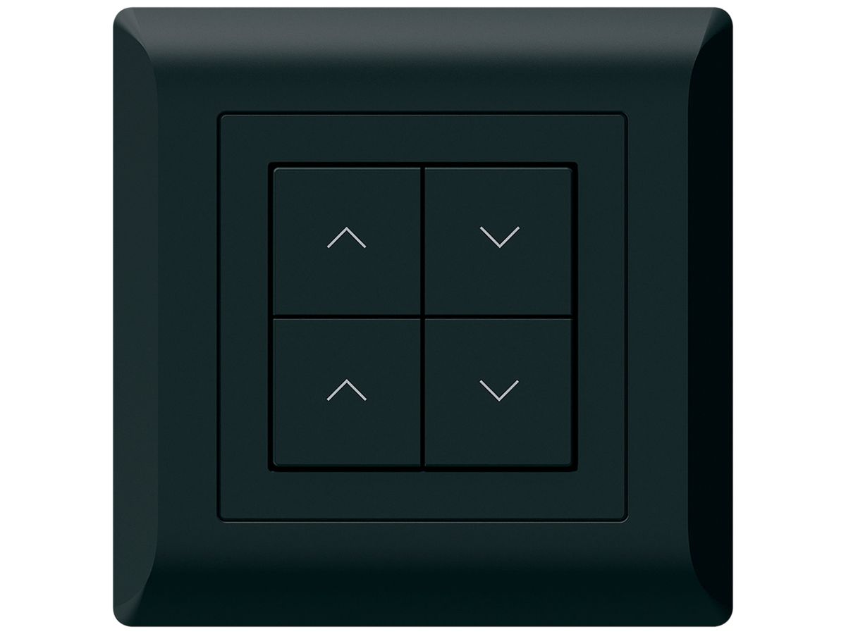 UP-KNX-Storentaster Hager BA kallysto.line C 4-fach 92×92mm schwarz