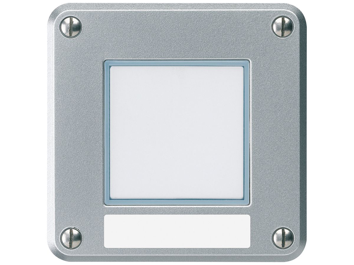 UP-Sonnerie-Drucktaster Hager robusto IP55 mit Bezeichnungsschild aluminium