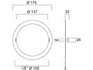 Adapterring Feilo Sylvania Ausschnitt Ø137…150mm RAL 9016