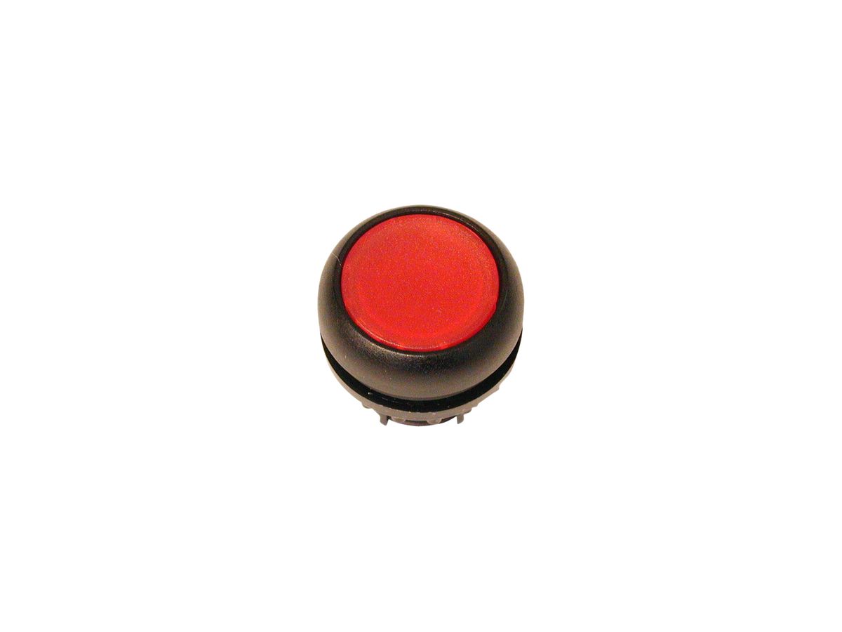 Leucht-Drucktaste ETN RMQ flach rot, rastend, Ring schwarz