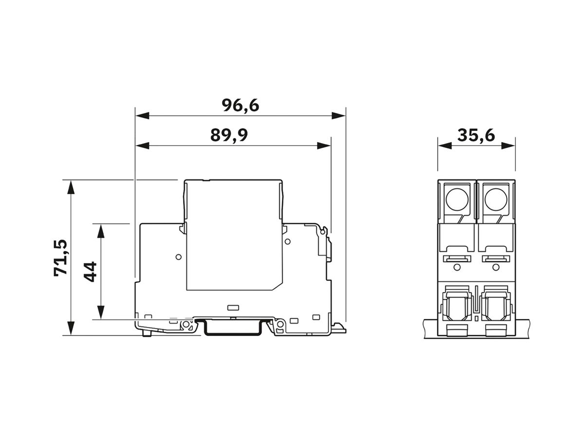 Überspannungsableiter PX VAL-SPP-T2-335-1+1-UT TN-S 2L 240V 315A 80A 2TE